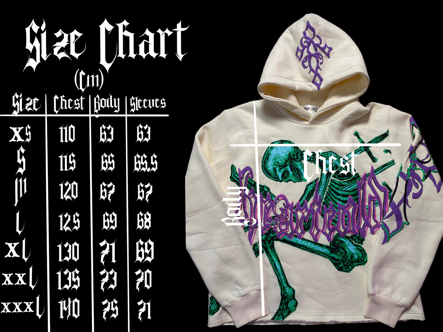 “𝕾𝖐𝖚𝖑𝖑 𝖈𝖗𝖚𝖘𝖍𝖊𝖗” Beige Hoodie