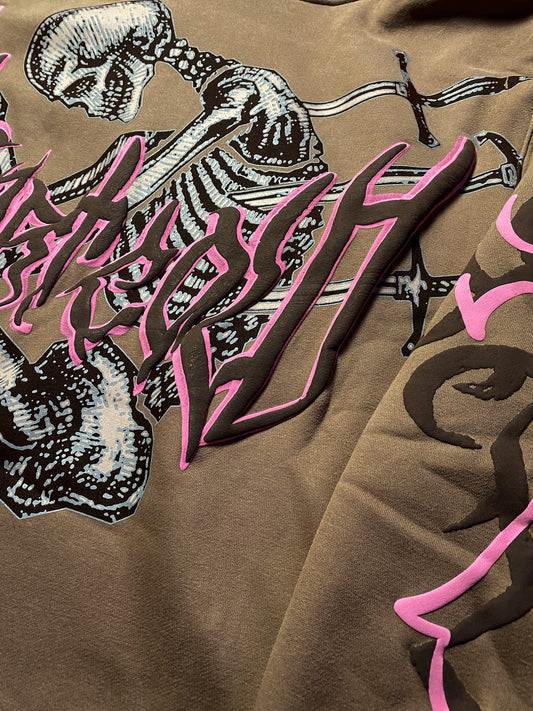 “𝕾𝖐𝖚𝖑𝖑 𝖈𝖗𝖚𝖘𝖍𝖊𝖗” Brown Hoodie