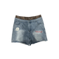 Double Waisted Cheetah Print Rhinestone Denim