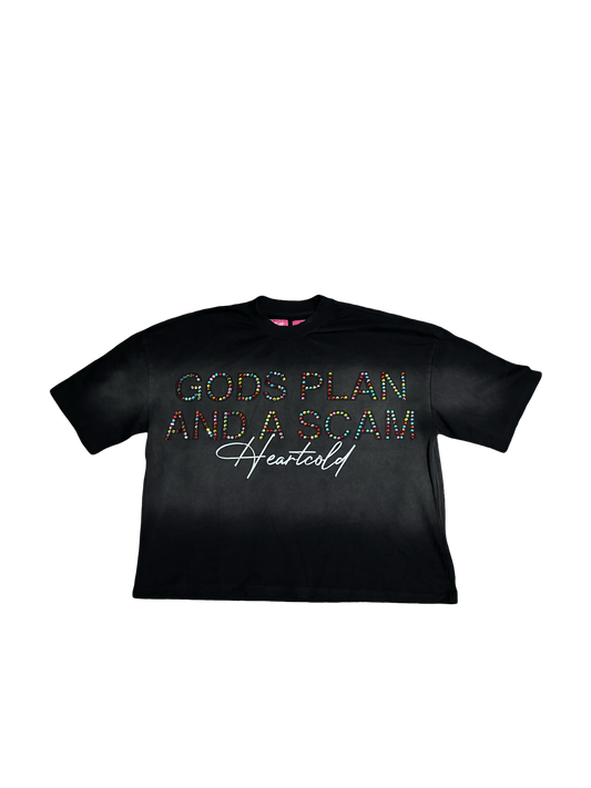𝕲𝖔𝖉𝖘 𝕻𝖑𝖆𝖓 𝖆𝖓𝖉 𝖆 𝕾𝖈𝖆𝖒 Tee Black
